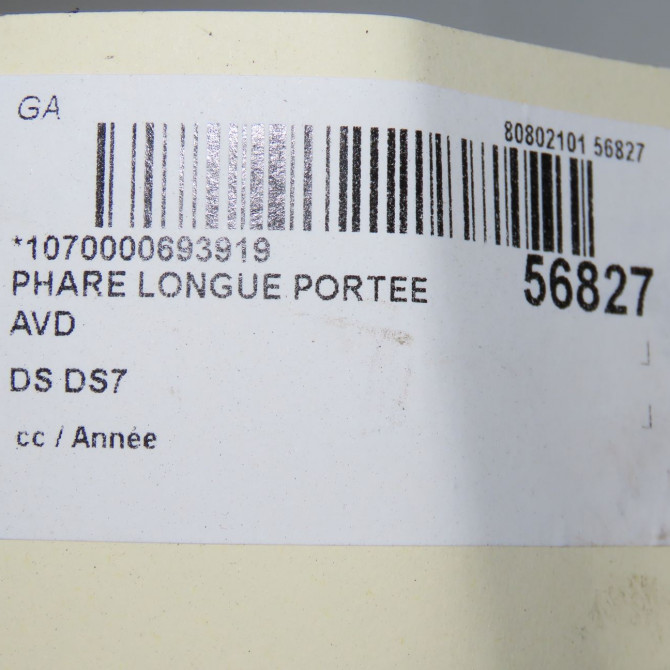 Phare longue portee avant droit occasion DS DS7 5
