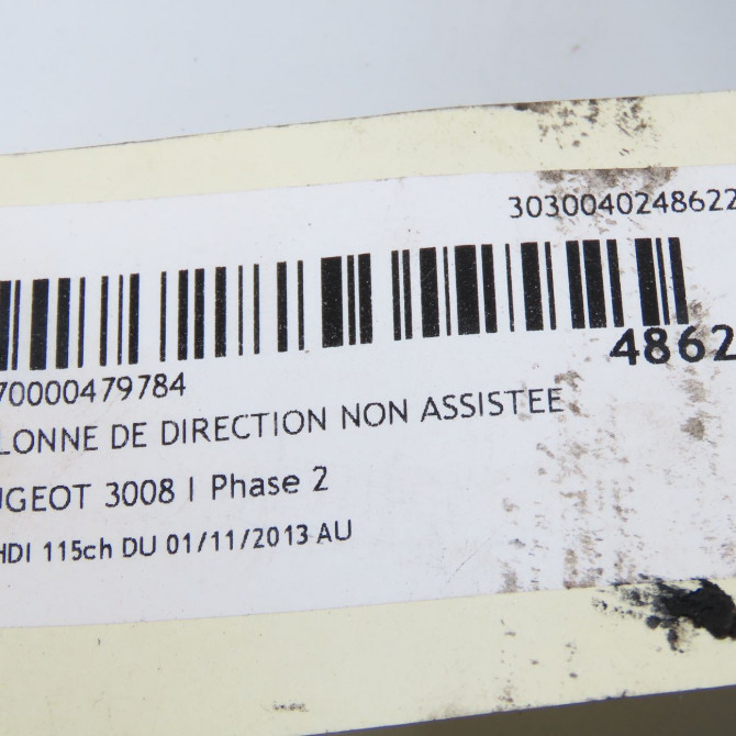 Colonne de direction non assistee occasion PEUGEOT 3008 I Phase 1 04-2009->12-2013 1.6 HDI 115ch 4123HE 7