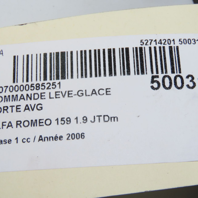 Commande lève-glace porte avant gauche occasion ALFA ROMEO 159 Phase 1 09-2005->05-2013 1.9 JTDm 150ch 71744256 5