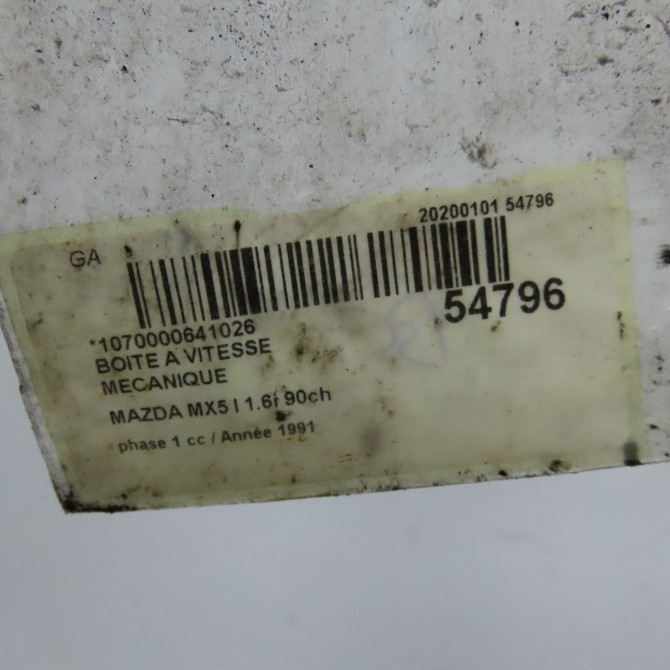 Boîte à vitesse mecanique occasion MAZDA MX5 I Phase 1 04-1995->04-1999 1.6i 90ch M61203000 7