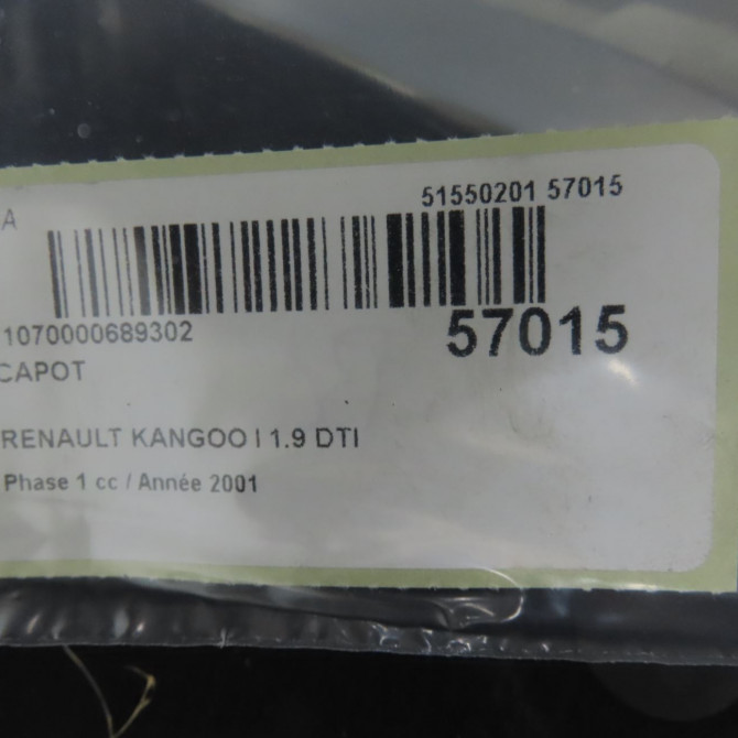 Capot occasion RENAULT KANGOO I Phase 1 09-1997->06-2003 1.9 DTI 8v 80ch 7751468946 5