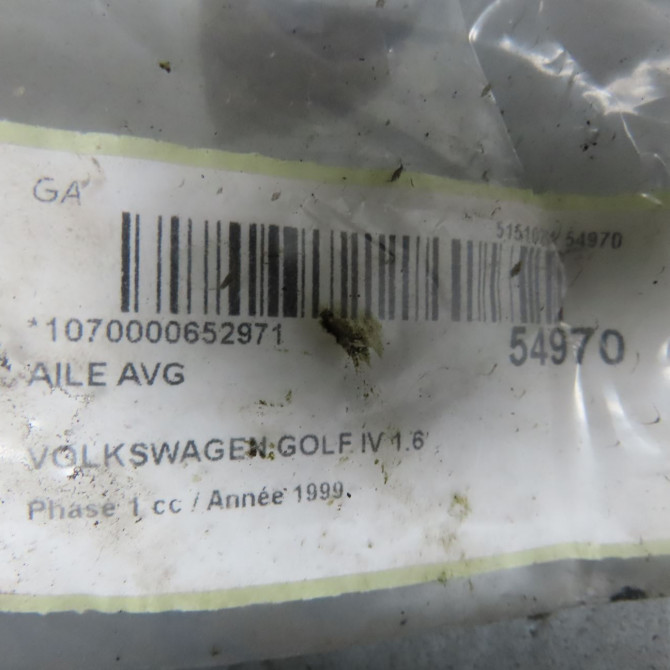 Aile avant gauche occasion VOLKSWAGEN GOLF IV GOLF IV Phase 1 1998-01-01->2005-06-30 1.6 16v 1J0821021 6