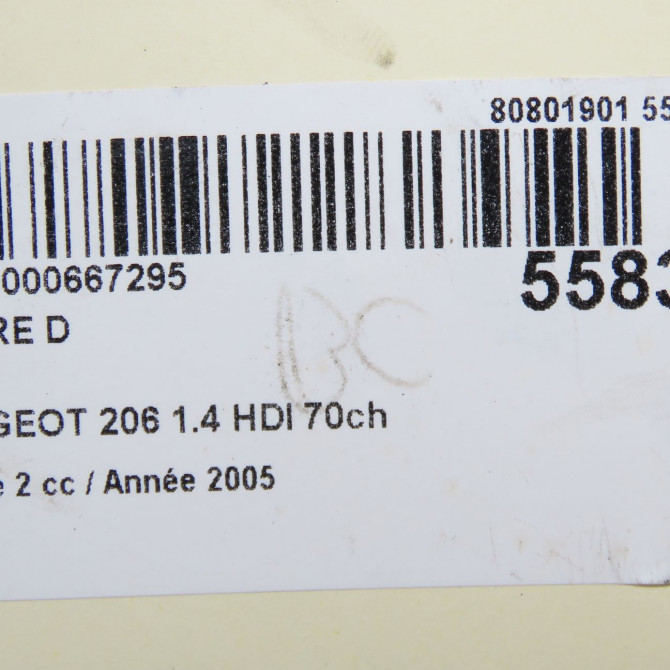 Phare droit occasion PEUGEOT 206 Phase 2 02-2003->02-2009 1.4 HDI 70ch 6205S9 5