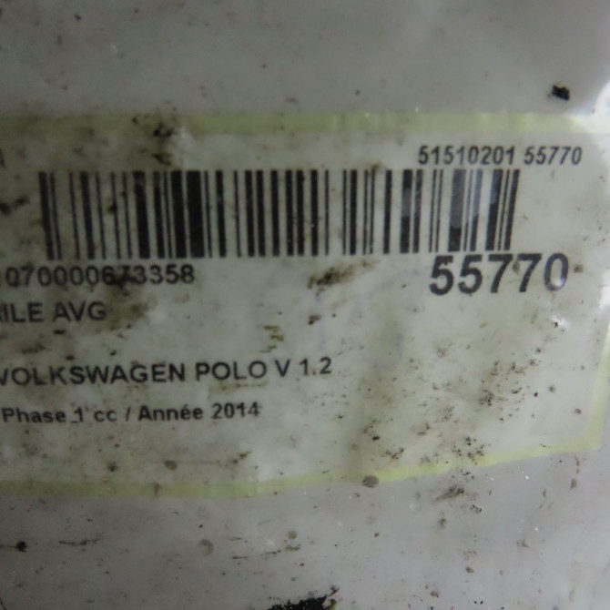 Aile avant gauche occasion VOLKSWAGEN POLO V POLO V Phase 1 2009-09-01->2014-05-31 1.2 60ch 6R0821105H 6