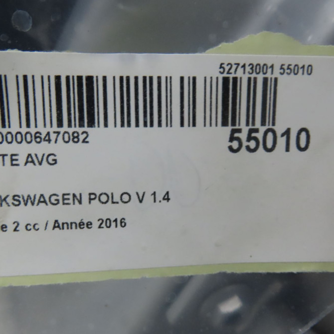 Porte avant gauche occasion VOLKSWAGEN POLO V Phase 2 02-2014->... 1.4 TDI 75ch 6R4831055J 4