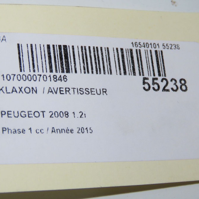 Klaxon  / avertisseur occasion PEUGEOT 2008 Phase 1 01-2013->... 1.2i PURETECH 110ch 9673824080 5