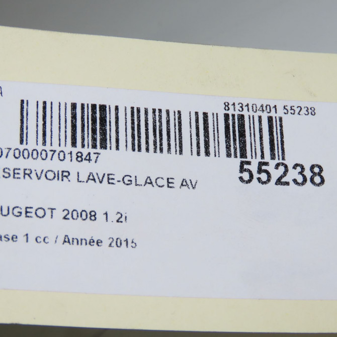 Reservoir lave-glace avant occasion PEUGEOT 2008 Phase 1 01-2013->... 1.2i PURETECH 110ch 6431N6 5