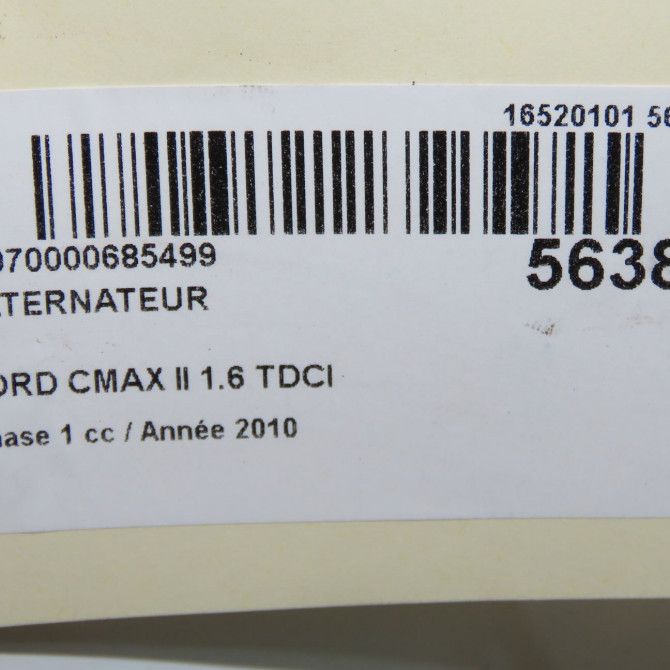 Alternateur occasion FORD CMAX II Phase 1 09-2010->09-2015 1.6 TDCI 115ch 2260730 8