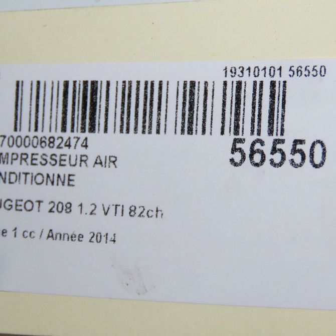Compresseur air conditionne occasion PEUGEOT 208 208 Phase 1 2012-03-01->2015-09-30 1.2 VTI 82ch 9822184980 7