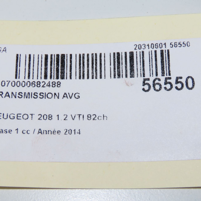 Transmission avant gauche occasion PEUGEOT 208 208 Phase 1 2012-03-01->2015-09-30 1.2 VTI 82ch 9803959580 5