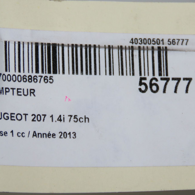 Compteur occasion PEUGEOT 207 Phase 1 04-2006->06-2013 1.4i 75ch 6103JT 5