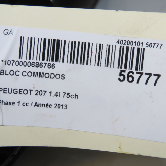 Bloc commodos occasion PEUGEOT 207 Phase 1 04-2006->06-2013 1.4i 75ch 6242YP 7