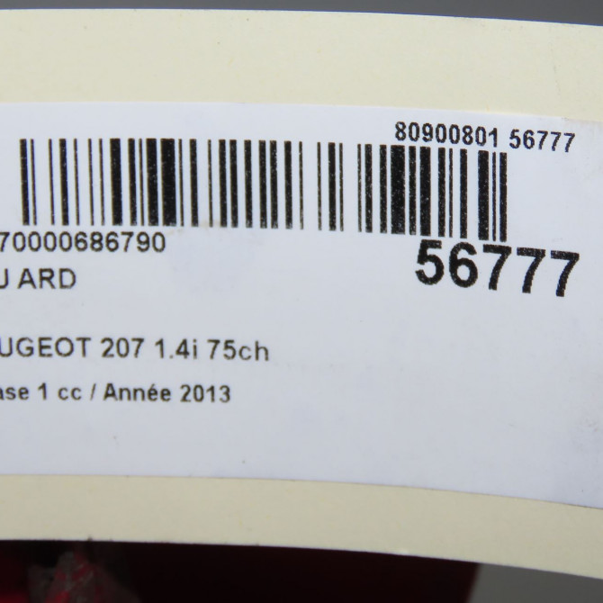Feu arrière droit occasion PEUGEOT 207 Phase 1 04-2006->06-2013 1.4i 75ch 6351HQ 5