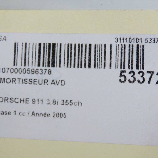 Amortisseur avant droit occasion PORSCHE 911 Phase 1 07-2004->07-2008 3.8i 355ch 99734304116 5