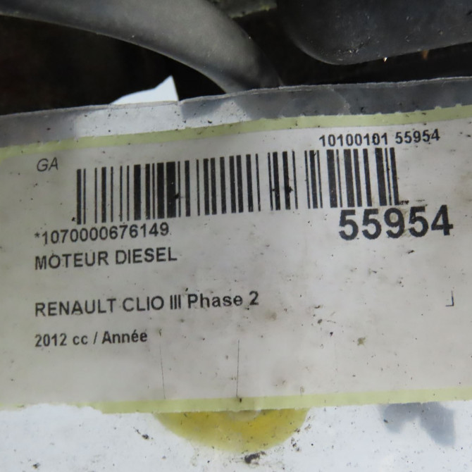 Moteur diesel occasion RENAULT CLIO III Phase 2 03-2009->12-2014 8201246265 7