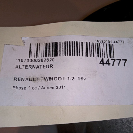 Alternateur occasion RENAULT TWINGO II Phase 1 06-2007->11-2011 1.2i 16v 75ch 8200519296