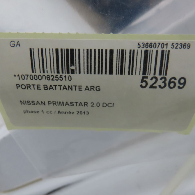 Porte battante arrière gauche occasion NISSAN PRIMASTAR phase 1 08-2006->... 2.0 DCI 115ch K010000QAA 5