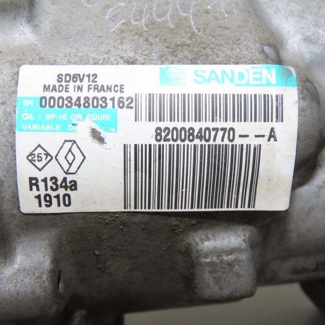 Compresseur air conditionne occasion RENAULT CLIO CAMPUS II Phase 2 07-2009->12-2012 1.2i 16v 75ch 8200840770 6
