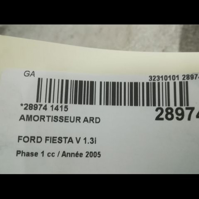 Amortisseur arrière droit occasion FORD FIESTA V Phase 1 09-2002->10-2005 1.3i 1327469 2