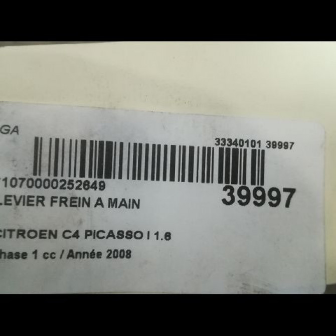 Levier frein a main occasion CITROEN C4 PICASSO I Phase 1 01-2007->10-2013 1.6 HDi 16v 110ch 3