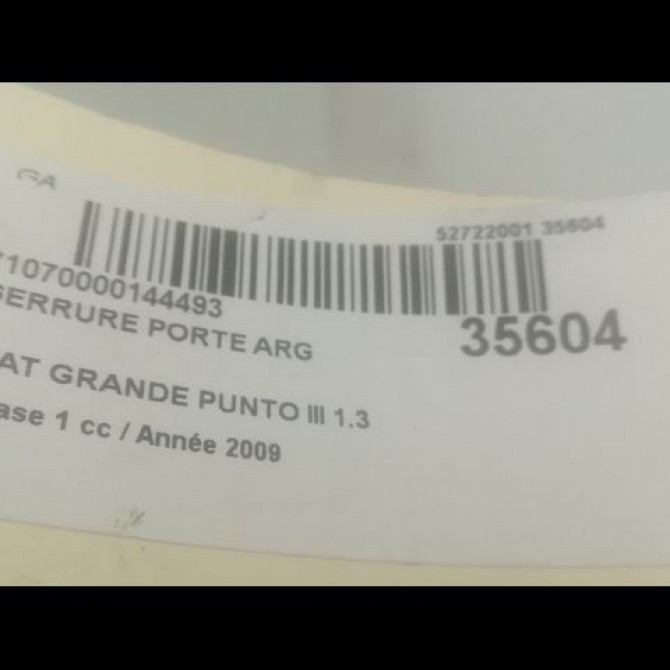 Serrure porte arg occasion FIAT GRANDE PUNTO III Phase 1 09-2005->12-2013 1.3 D MULTIJET 16v 75ch 51797569 4