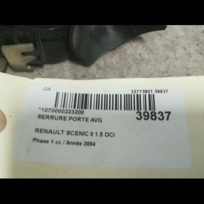 Serrure porte avg occasion RENAULT SCENIC II Phase 1 03-2004->09-2006 1.5 DCI 100ch 8200119122 4