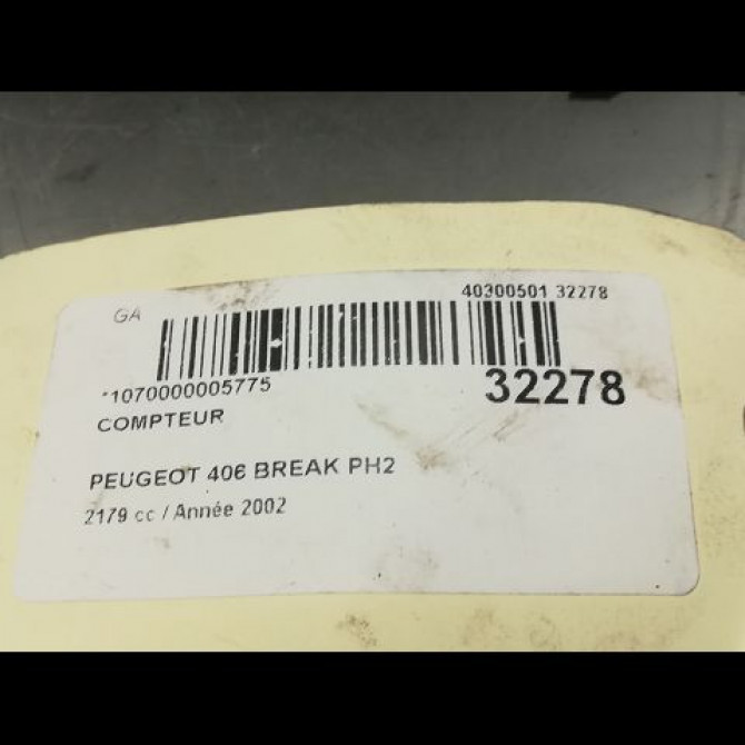 Compteur occasion PEUGEOT 406 Phase 2 04-1999->04-2004 6104YJ 5