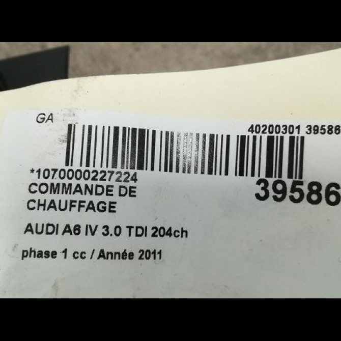 Commande de chauffage occasion AUDI A6 IV phase 1 02-2012->02-2015 3.0 TDI 204ch 4G0820043BD5PR 3