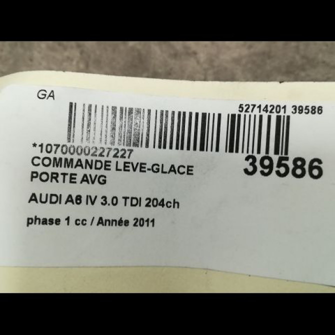 Commande lève-glace porte avant gauche occasion AUDI A6 IV phase 1 02-2012->02-2015 3.0 TDI 204ch 4G09598515PR 3