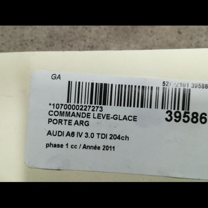 Commande leve-glace porte arrière gauche occasion AUDI A6 IV phase 1 02-2012->02-2015 3.0 TDI 204ch 4H0959855A5PR 3