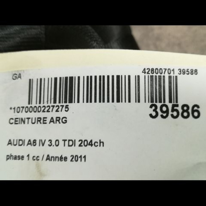 Ceinture arrière gauche occasion AUDI A6 IV phase 1 02-2012->02-2015 3.0 TDI 204ch 4G8857805GXXZ 4