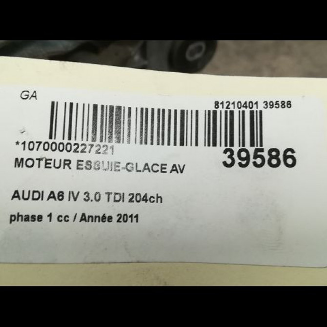 Moteur essuie-glace avant occasion AUDI A6 IV phase 1 02-2012->02-2015 3.0 TDI 204ch 4G1955023C 3