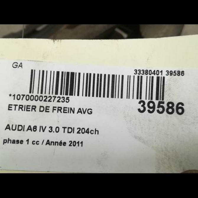 Etrier de frein avant gauche occasion AUDI A6 IV phase 1 02-2012->02-2015 3.0 TDI 204ch 4G0615123K 3