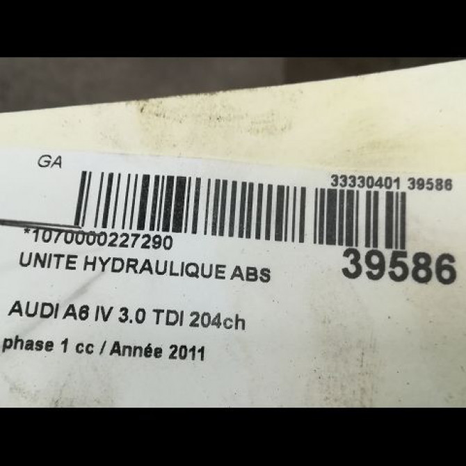 Unité hydraulique ABS occasion AUDI A6 IV phase 1 02-2012->02-2015 3.0 TDI 204ch 4G0614517RBEF 3