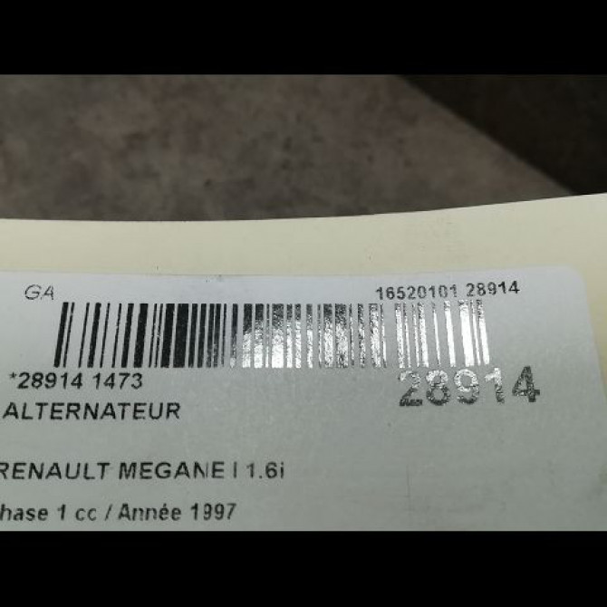 Alternateur occasion RENAULT MEGANE I Phase 1 11-1995->03-1999 1.6i 7700436628 4