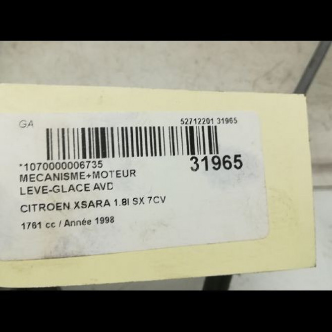 Mecanisme + moteur lève-glace avant droit occasion CITROEN XSARA Phase 1 02-1998->09-2000 1.8i 4