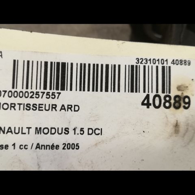 Amortisseur arrière droit occasion RENAULT MODUS Phase 1 09-2004->12-2007 1.5 DCI 80ch 8200702469 2