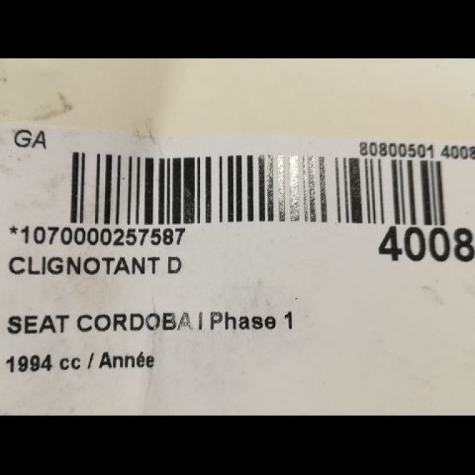 Clignotant droit occasion SEAT CORDOBA I Phase 1 12-1993->09-1999 3