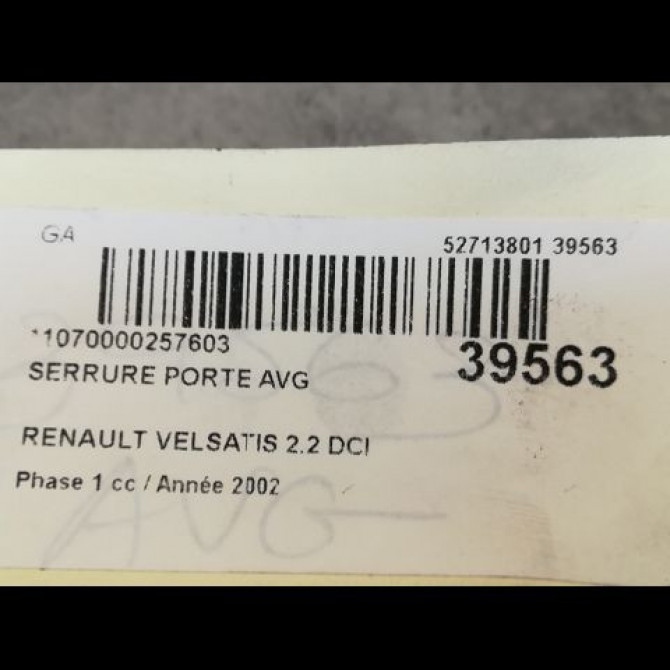 Serrure porte avg occasion RENAULT VELSATIS Phase 1 01-2002->04-2005 2.2 DCI 150ch 8200012899 3