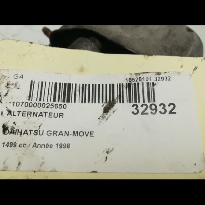 Alternateur occasion DAIHATSU GRAN MOVE Phase 1 09-1997->04-2002 1.5i 90ch 5