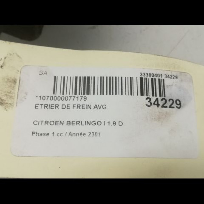 Etrier de frein avant gauche occasion CITROEN BERLINGO I Phase 1 09-1996->11-2002 2.0 HDi 441069 3