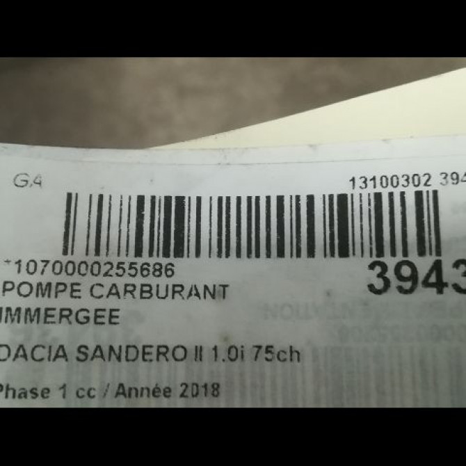 Pompe à carburant immergée occasion DACIA SANDERO II Phase 1 10-2012->... 1.0i 75ch 172022377R 3