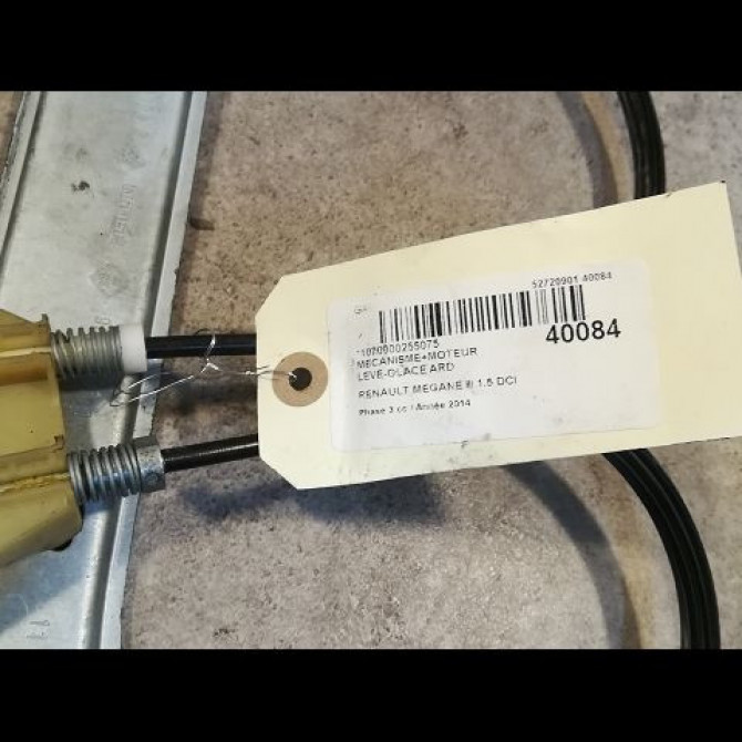 Mecanisme+moteur leve-glace ard occasion RENAULT MEGANE III Phase 3 10-2013->... 1.5 DCI 110ch 3