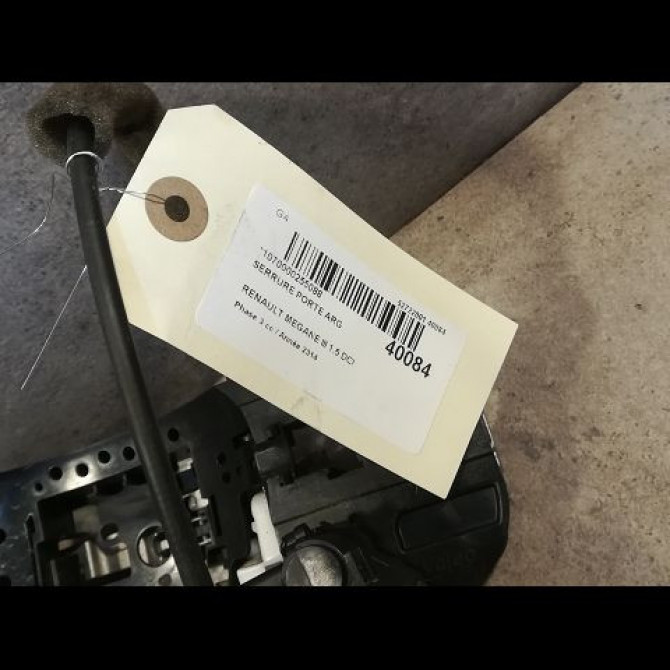 Serrure porte arg occasion RENAULT MEGANE III Phase 3 10-2013->... 1.5 DCI 110ch 2