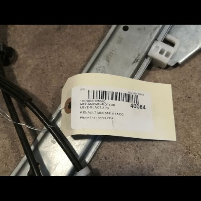 Mecanisme+moteur leve-glace arg occasion RENAULT MEGANE III Phase 3 10-2013->... 1.5 DCI 110ch 3