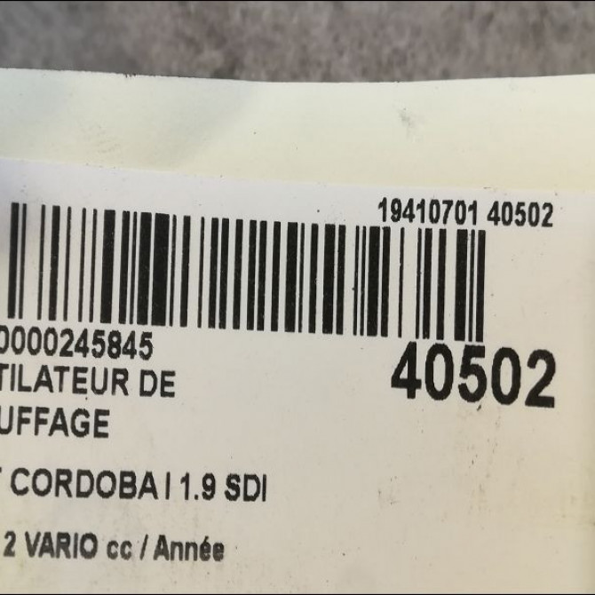 Ventilateur de chauffage occasion SEAT CORDOBA I phase 2 VARIO 09-1999->10-2002 1.9 SDI 68ch 1J1819021C 3