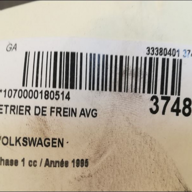 Etrier de frein avant gauche occasion VOLKSWAGEN TRANSPORTER IV Phase 1 09-1990->03-1996 1.9 D 701615123X 3
