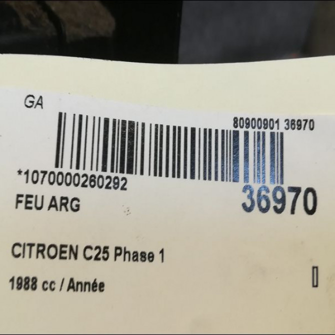 Feu arrière gauche occasion CITROEN C25 Phase 1 06-1984->09-1990 3