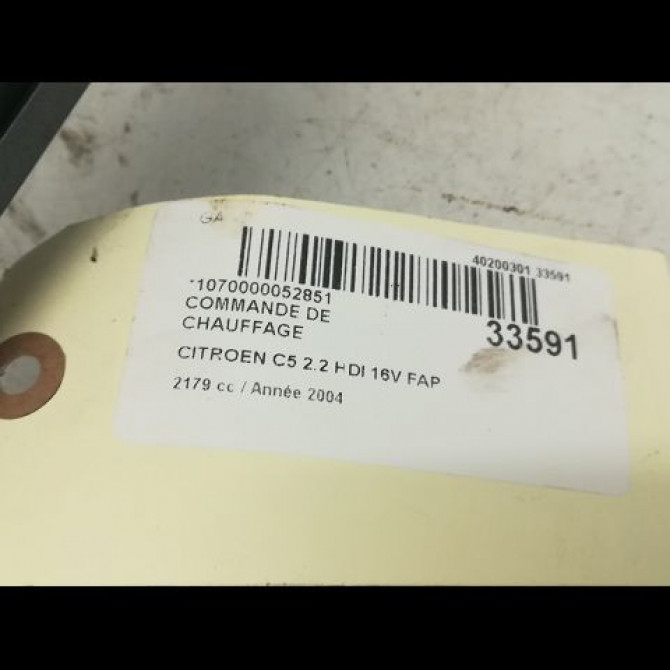 Commande de chauffage occasion CITROEN C5 I Phase 2 09-2004->06-2008 2.2 HDi 136ch 4