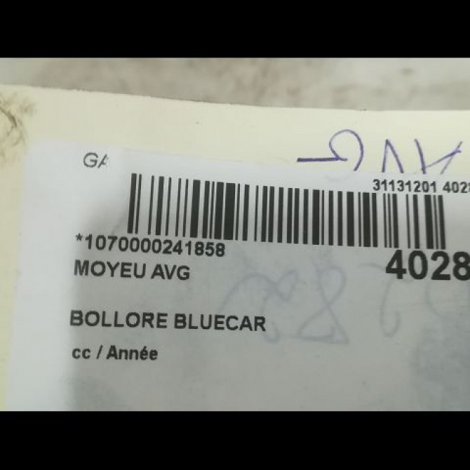 Moyeu avg occasion BOLLORE BLUECAR 3